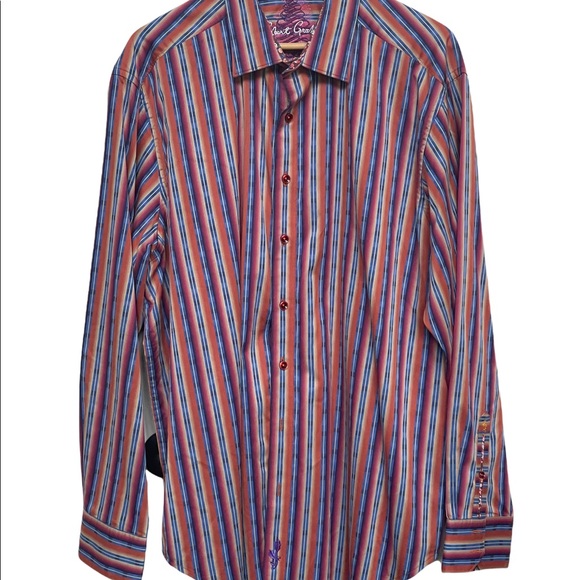NWOT Mens Robert Graham Flip Cuff Button Shirt 1XL - Picture 2 of 10